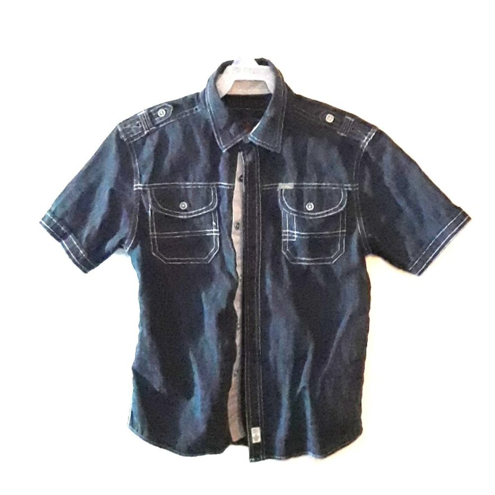 Swiss Cross Black Button Up Shirt